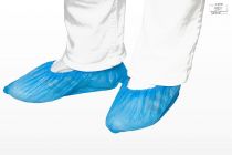 care&serve Einweg-CPE Überschuhe, Einmal-Schuhe, Clip, gehämmert, Polybeutel, 0,03 mm, 15 x 36 cm, Pkg. á 100 Stück, VE: 2000 St