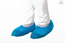 WIROS-Jobwear, Einweg-CPE-Überschuhe, Einmal-Schuhe, Clip, gehämmert, 0,03 mm, 15 x 41 cm, Pkg á 100 Stück, VE = 2000 Stück, blau