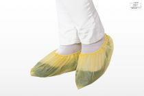 WIROS-Jobwear, Einweg-CPE-Überschuhe, Einmal-Schuhe, Clip, gehämmert, 0,03 mm, 15 x 41 cm, Pkg á 100 Stück, VE = 2000 Stück, gelb