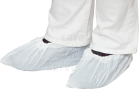 WIROS-Jobwear, Einweg-CPE-Überschuhe, Einmal-Schuhe, gehämmert, laminiert, extra rutschhemmend, 0,03 mm, 17 x 42 cm, Pkg á 50 Stück, VE = 1000, weiß