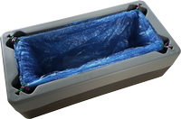 WIROS-Jobwear, Einweg-PE-Überschuhe, Einmalschuhe, für Automatik Spender Quick Fit A, 13 x 50 cm, Pkg á 100 Stück, VE = 4000 Stück, blau