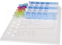 care&serve-Hygiene, Medikamenten-Tablett, für 19 Dispenser u. 19 Becher, weiß