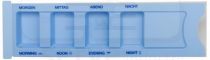 care&serve-Hygiene, Medikamenten-Dispenser, 1 Tag, 4 Fächer, VE: 200 Stück, blau