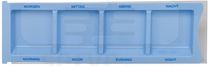 care&serve-Hygiene, Medikamenten-Dispenser, 1 Tag, 4 extra große Fächer, VE: 190 Stück, blau