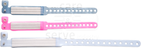 care&serve-Hygiene, Patienten-Namens-Bänder, einmalig fest verstellbarer Druckknopf, größenverstellbar, Spenderbox, Pkg. á 250 Stück, VE:
