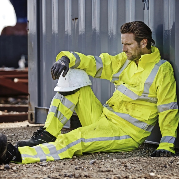 ELKA Warn-Schutz-Bund-Hose, Arbeits-Sicherheits-Berufs-Hose,  Dry Zone EN 471, warngelb