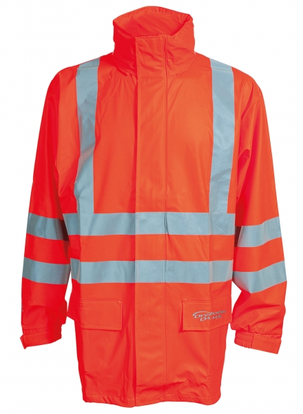 ELKA-D-LUX-Regen-Nässe-Wetter-Schutz-Jacke, EN 471, DRY ZONE, 170g/m², warnorange