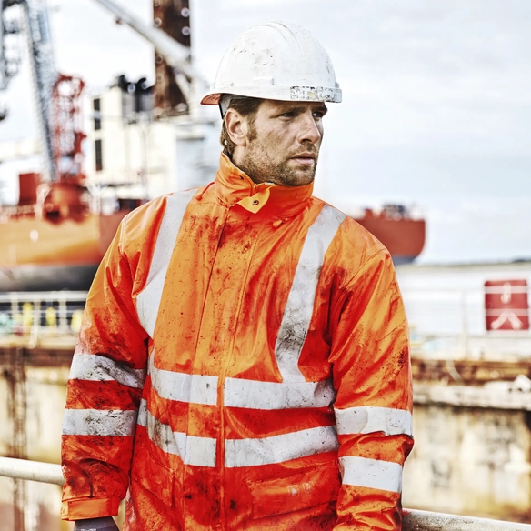 ELKA-Regen-N�sse-Wetter-Schutz-Jacke,EN 471, DRY ZONE OFFSHORE, 200g/m�, warnorange