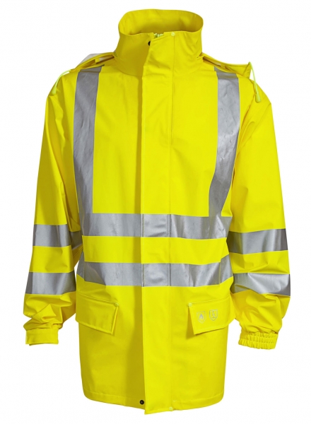 ELKA-Regen-Nässe-Wetter-Schutz-Jacke, EN 471, DRY ZONE OFFSHORE, 200g/m², warngelb