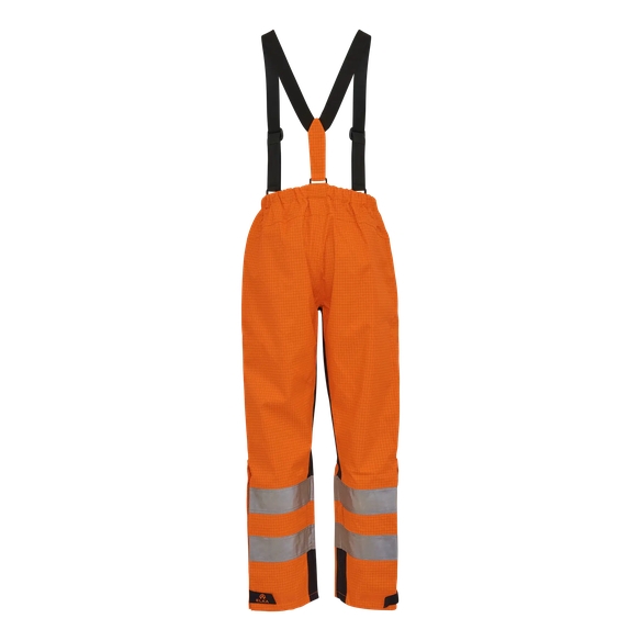 ELKA-Regen-N�sse-Wetter-Schutz-Multinorm Bundhose, ANTIFLAME-ANTISTATIC, warnorange