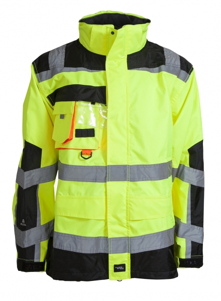 ELKA-Regen-Nässe-Wetter-Schutz-Jacke, VISIBLE XTREME, warngelb/schwarz