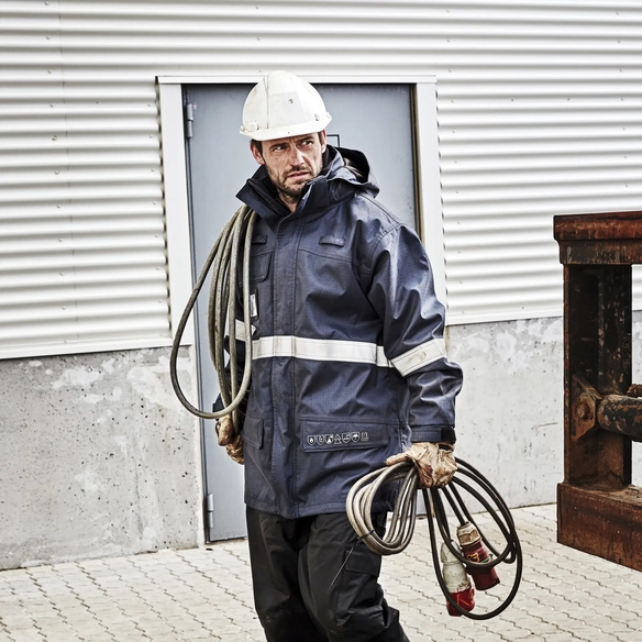 ELKA-Winter-Arbeits-Berufs-Parka, Multinorm, mit St�rlichtbogen, ANTIFLAME-ANTISTATIC, navy