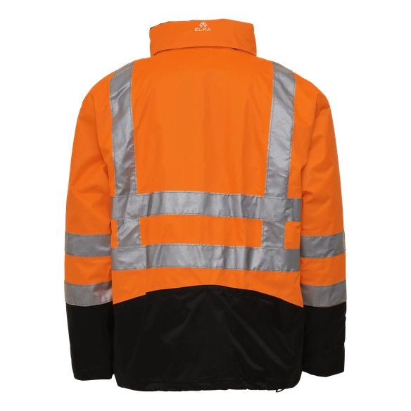 ELKA Warn-Schutz-Arbeits-Berufs-Jacke, 2-in-1, Visible Xtreme, warnorange/schwarz
