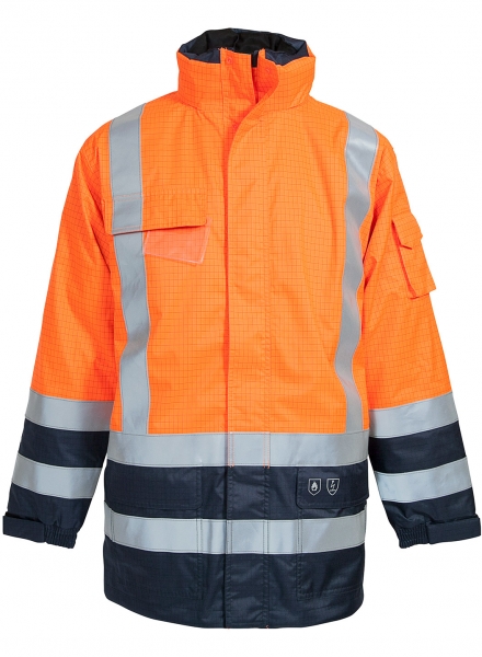 ELKA-Warn-Schutz-Jacke, SECURE TECH MULTINORM, warnorange/marine