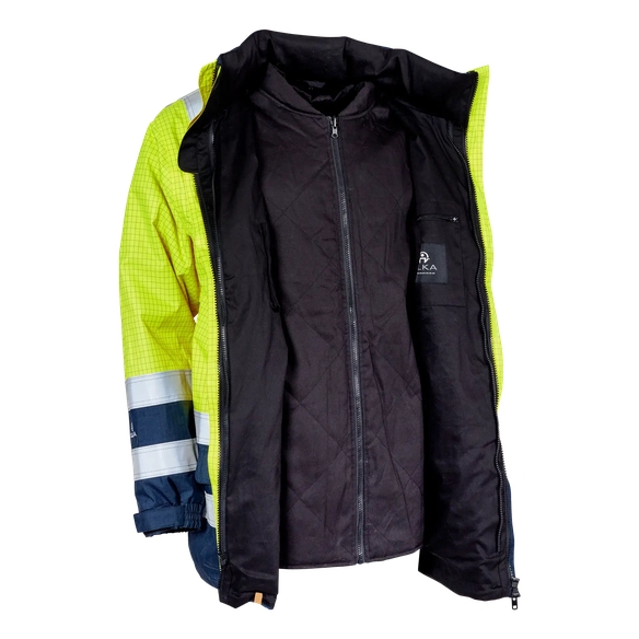 ELKA-Warn-Schutz-Jacke, SECURE TECH MULTINORM, warngelb/marine