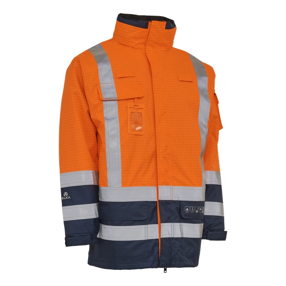 ELKA-Jacke, SECURE TECH MULTINORM, ohne Futter, warnorange/marine