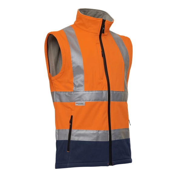 ELKA Warn-Schutz-Arbeits-Berufs-Jacke Soft Shell EN 471, warnorange/marine