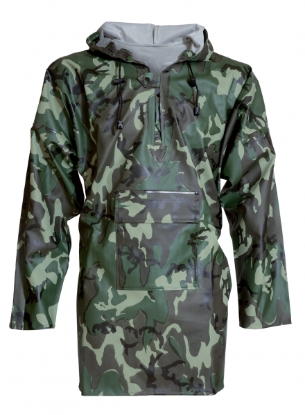 ELKA-Regen-Nsse-Wetter-Schutz-Jagd-Schlupf-Jacke, PVC LIGHT, 320g/m, camouflage