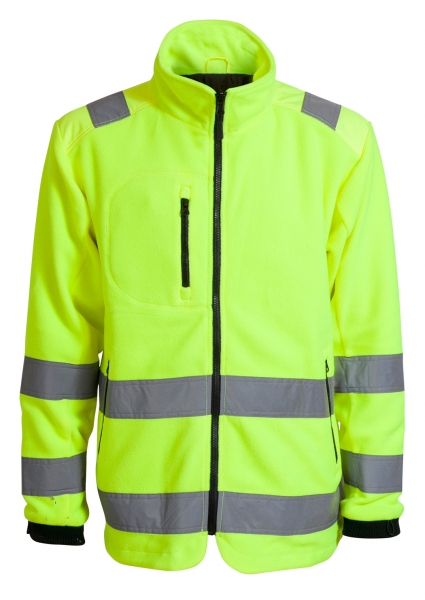 ELKA-Warn-Schutz-Fleece-Jacke, ZIP-IN, WORKING XTREME, warngelb