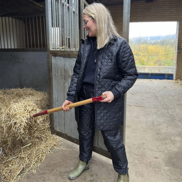 ELKA-Damen Thermojacke, lang, schwarz