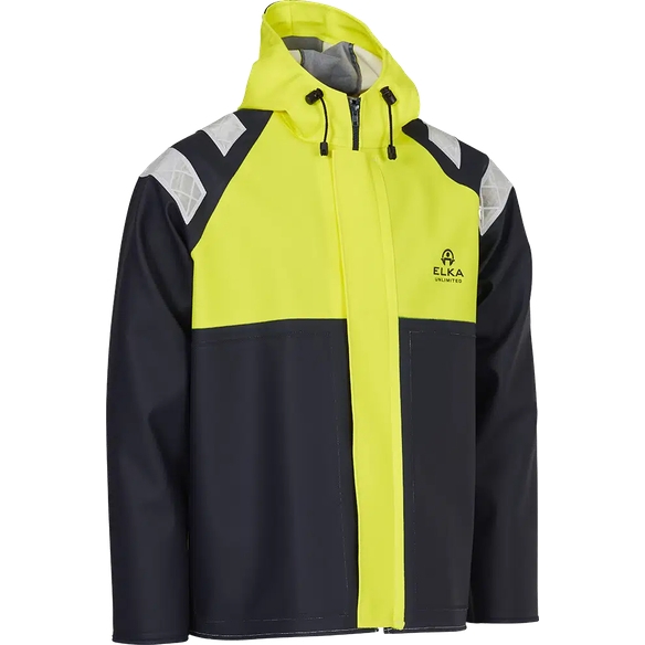 ELKA-Unlimited Jacke, mit Reißverschluss, Industrial Fishing, Farbe: warngelb/marine
