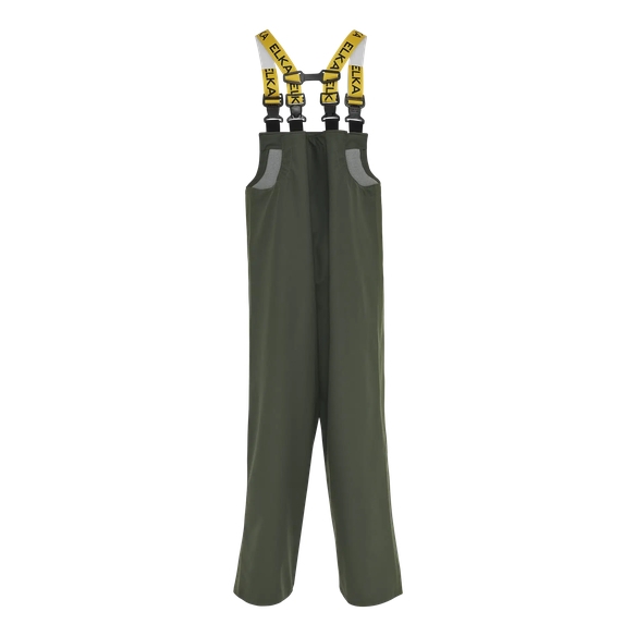 ELKA-Regen-N�sse-Wetter-Schutz-Latzhose, 600g/m� PVC vorne/240g/m� PU hinten, oliv