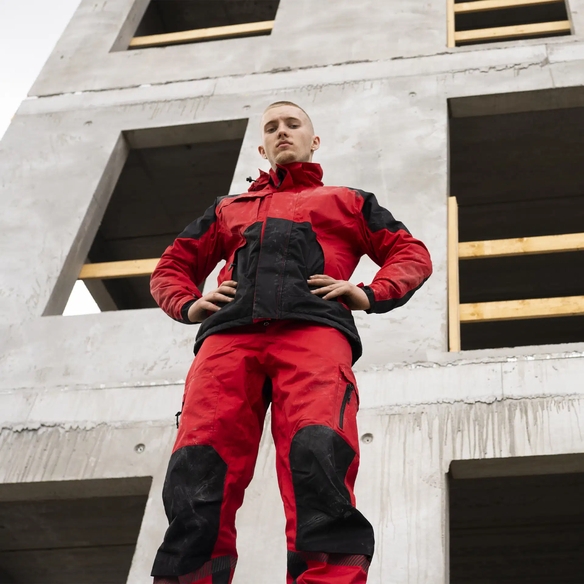 ELKA-Stretch-Winterjacke, Working Xtreme, rot/schwarz