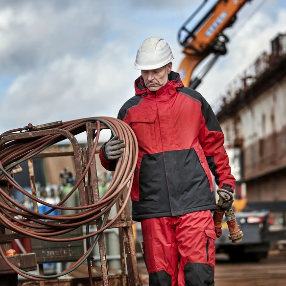 ELKA-Stretch-Winterjacke, Working Xtreme, rot/schwarz
