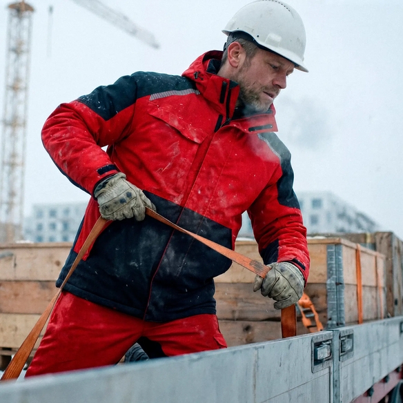 ELKA-Stretch-Winterjacke, Working Xtreme, rot/schwarz