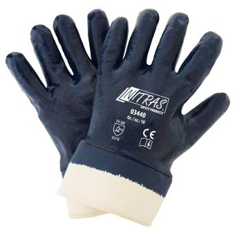 NITRAS Nitrilhandschuhe, naturfarben, Nitril-Beschichtung, 3/4-beschichtet, blau