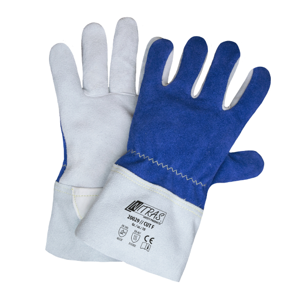 NITRAS CUT F, Schnittschutzhandschuhe, grau/blau