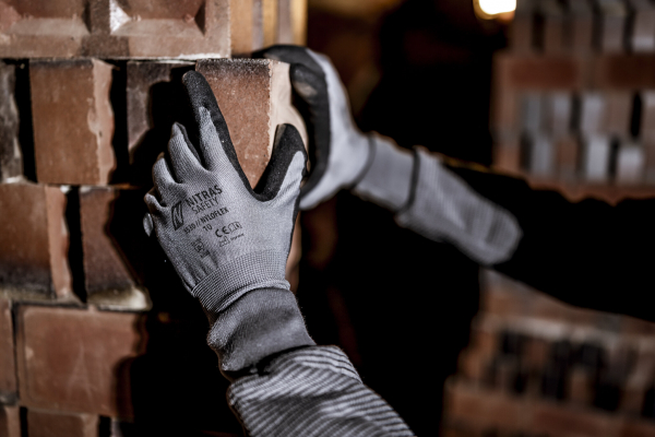 NITRAS NYLOFLEX, Montagehandschuhe, grau / schwarz, EN 388, NITRAS NOW, VE = 12 Paar