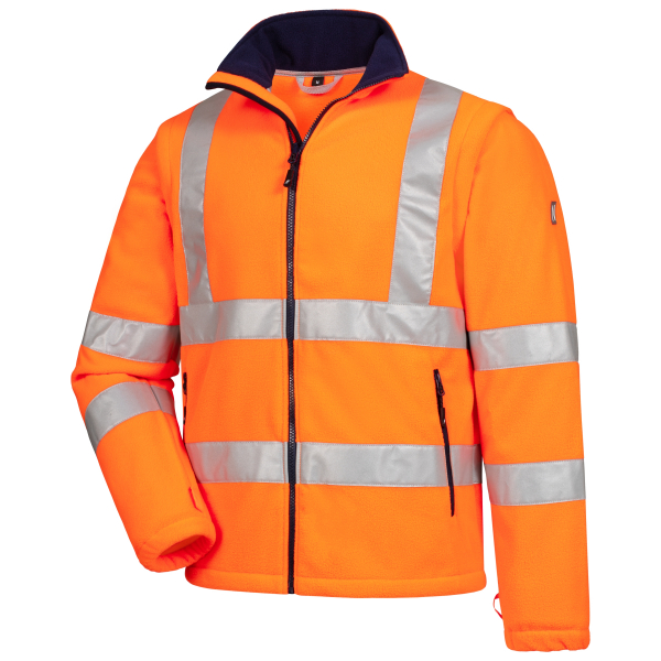 NITRAS-Warn-Fleecejacke MOTION TEX VIZ, neonorange