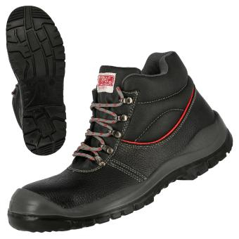 NITRAS STEP MID, S3 Sicherheitsstiefel, strapazierfähiges Vollleder, schwarz