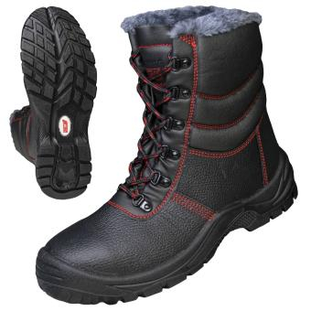 NITRAS BASIC STEP MID W, S3 Sicherheitswinterstiefel, strapazierfhiges Vollleder, schwarz