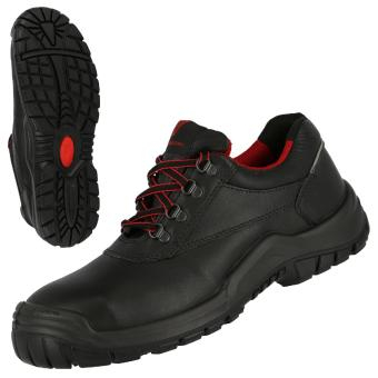 NITRAS POWER STEP, S3 HRO SRC Sicherheitshalbschuhe, strapazierfähiges Vollleder, schwarz