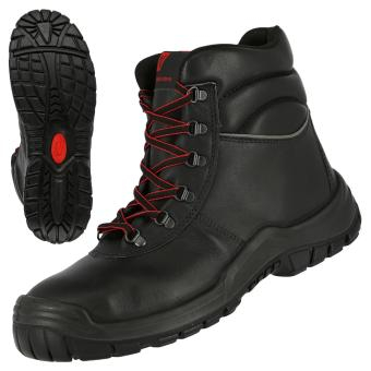 NITRAS POWER STEP MID+, S3 HRO SRC Sicherheitsstiefel, hoch, strapazierfähiges Vollleder, schwarz