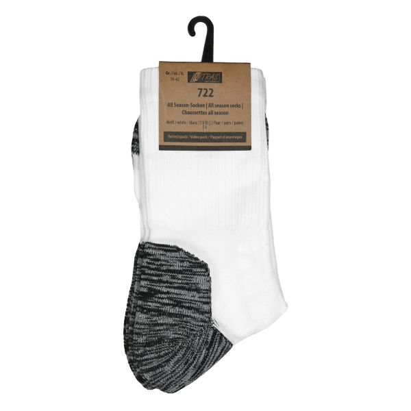 NITRAS All-Season-Socken, anatomische Links-Rechts-Passform, gerippter Bund, Farbe: wei