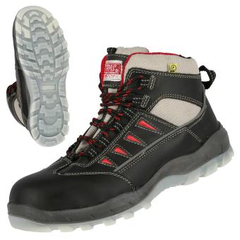 NITRAS SPORT STEP MID, S3 Sicherheitsstiefel, strapazierfähiges Vollleder, schwarz