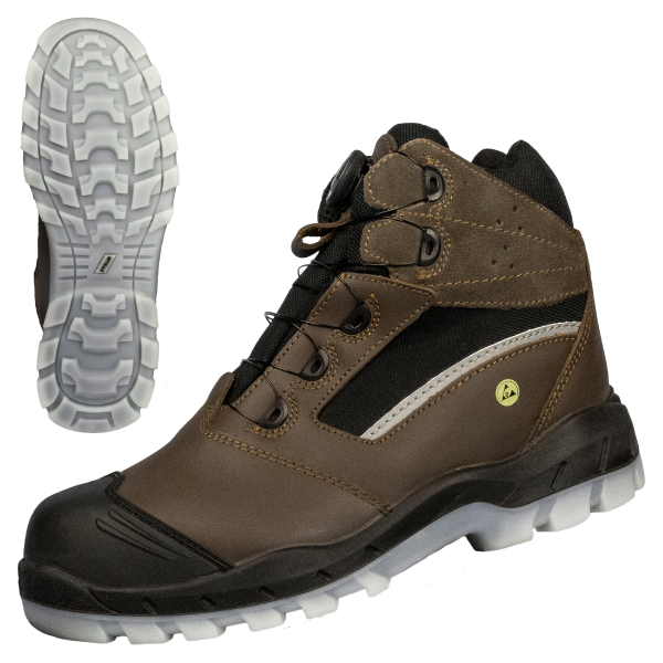 NITRAS TOUGH STEP MID FIT, S7S CI FO SR Sicherheitsstiefel, halbhoch, braun / schwarz