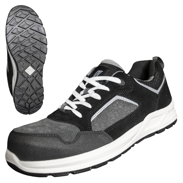 NITRAS CLASSIC STEP , S1P Sicherheitshalbschuhe, grau/schwarz, EN ISO 20345, DGUV Regel 112-191