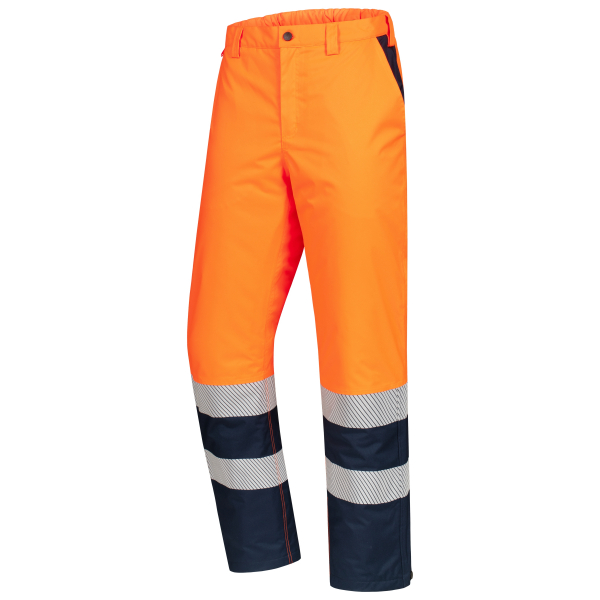 NITRAS MOTION TEX VIZ, lange Winter-Warnhose, neonorange / marineblau