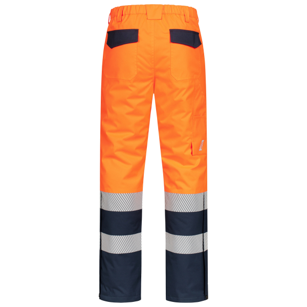 NITRAS MOTION TEX VIZ, lange Winter-Warnhose, neonorange / marineblau