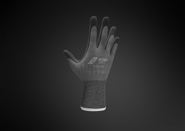 NITRAS Montagehandschuhe, grau / schwarz, VE = 12 Paar