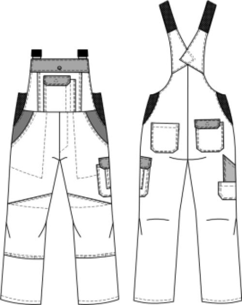 BEB-Latzhose Classic, dunkelgrau/schwarz