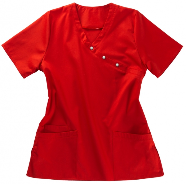 BEB-Damen-Schlupf-Jacke, Arbeits-Berufs-Kasack, 180 g/m, rot
