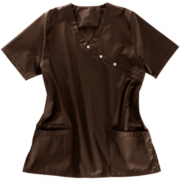 BEB-Damen-Schlupf-Jacke, Arbeits-Berufs-Kasack, 180 g/m, chocolate brown