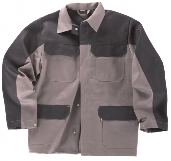 BEB-PSA-Schweißer-Arbeits-Schutz-Berufs-Jacke, BW 330, grau/schwarz