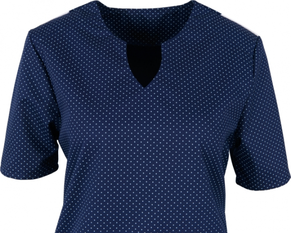 BEB-Damen-Schlupfkasack, 195 g/m, marine/wei gepunktet