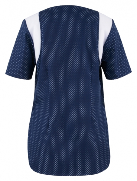 BEB-Damenkasack Stretcheinsatz, 195 g/m, marine/wei gepunktet